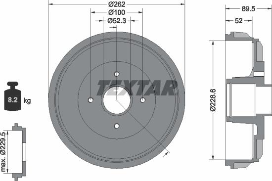 Textar 94049700 - Тормозной барабан avtokuzovplus.com.ua