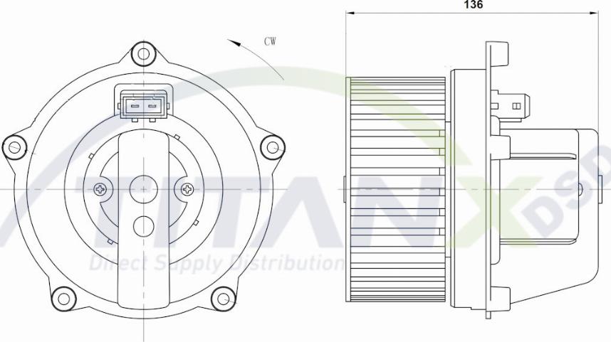 TITANX BL339002 - Вентилятор салону autocars.com.ua