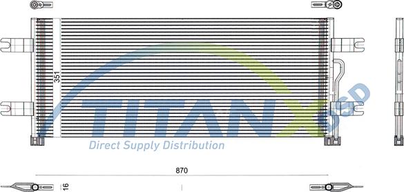 TITANX CD119007 - Конденсатор, кондиціонер autocars.com.ua