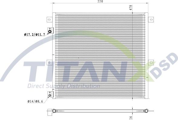 TITANX CD129008 - Конденсатор, кондиціонер autocars.com.ua