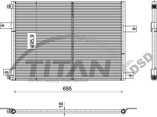 TITANX CD169003 - Конденсатор, кондиціонер autocars.com.ua