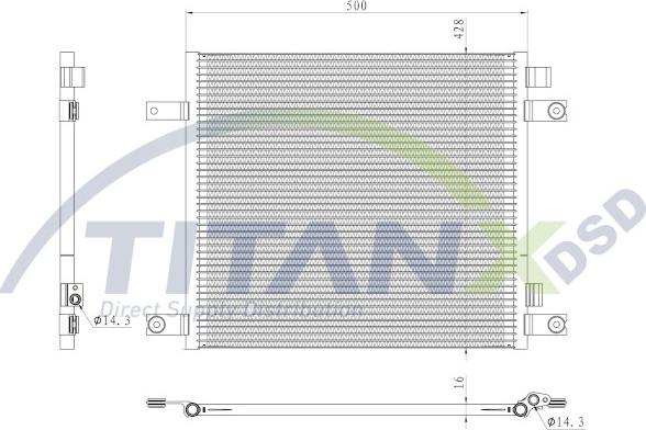 TITANX CD179001 - Конденсатор, кондиціонер autocars.com.ua