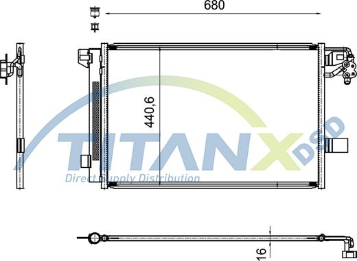 TITANX CD339005 - Конденсатор, кондиціонер autocars.com.ua