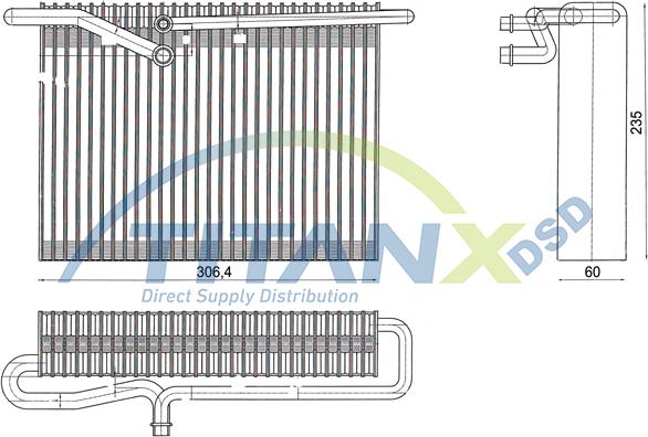 TITANX EV129001 - Випарник, кондиціонер autocars.com.ua