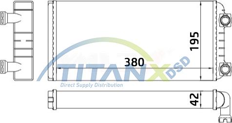 TITANX HT129002 - Теплообмінник, опалення салону autocars.com.ua