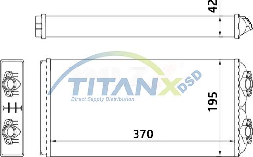 TITANX HT139001 - Теплообмінник, опалення салону autocars.com.ua
