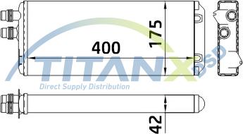 TITANX HT159004 - Теплообмінник, опалення салону autocars.com.ua