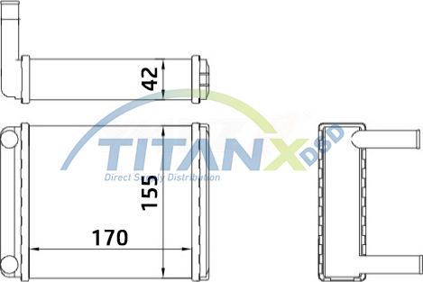 TITANX HT319002 - Теплообмінник, опалення салону autocars.com.ua