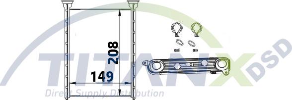 TITANX HT359009 - Теплообмінник, опалення салону autocars.com.ua