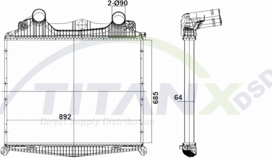 TITANX IC139002 - Интеркулер autocars.com.ua