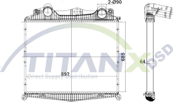 TITANX IC139003 - Интеркулер autocars.com.ua