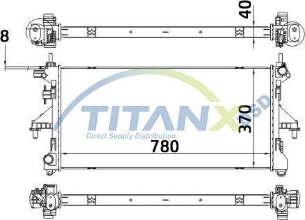 TITANX RD359028 - Радіатор, охолодження двигуна autocars.com.ua