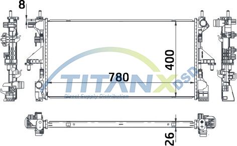 TITANX RD359029 - Радіатор, охолодження двигуна autocars.com.ua