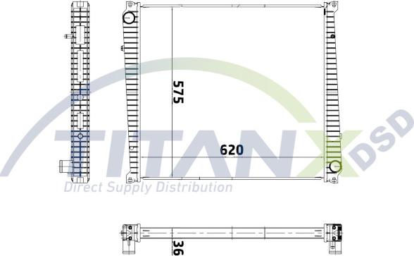 TITANX RD369017 - Радіатор, охолодження двигуна autocars.com.ua