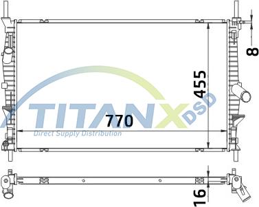 TITANX RD389004 - Радіатор, охолодження двигуна autocars.com.ua