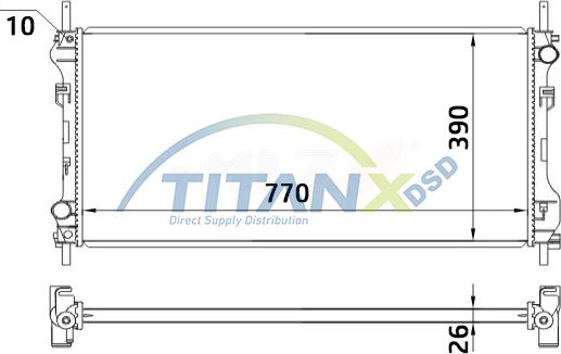 TITANX RD389012 - Радіатор, охолодження двигуна autocars.com.ua