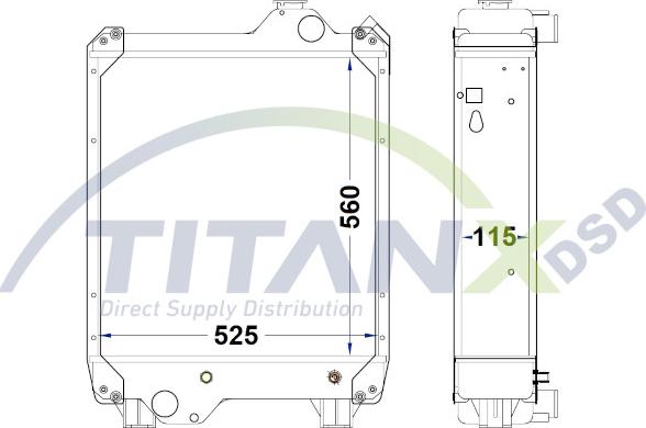 TITANX RD509033 - Радіатор, охолодження двигуна autocars.com.ua