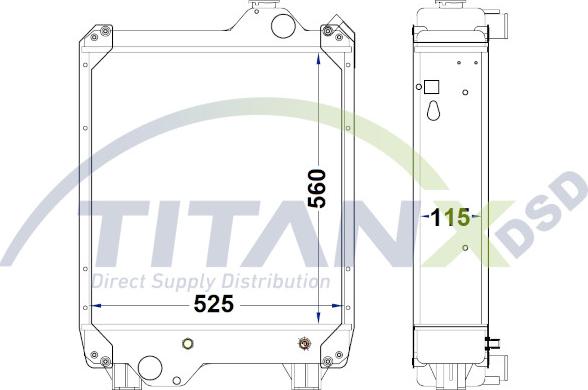 TITANX RD509034 - Радіатор, охолодження двигуна autocars.com.ua