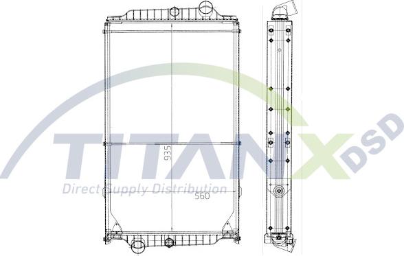 TITANX RX129006 - Радіатор, охолодження двигуна autocars.com.ua