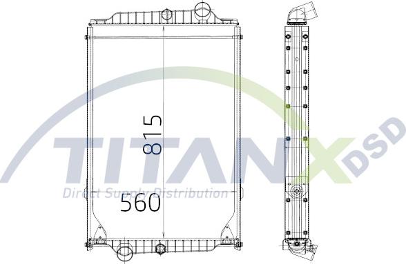 TITANX RX129007 - Радіатор, охолодження двигуна autocars.com.ua