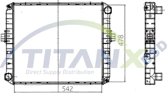 TITANX RX159001 - Радіатор, охолодження двигуна autocars.com.ua