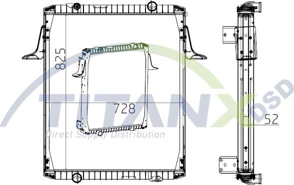 TITANX RX169006 - Радіатор, охолодження двигуна autocars.com.ua