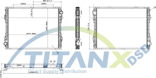 TITANX RX609014 - Радіатор, охолодження двигуна autocars.com.ua