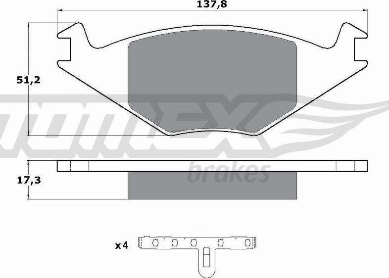 TOMEX brakes TX 10-15 - Гальмівні колодки, дискові гальма autocars.com.ua