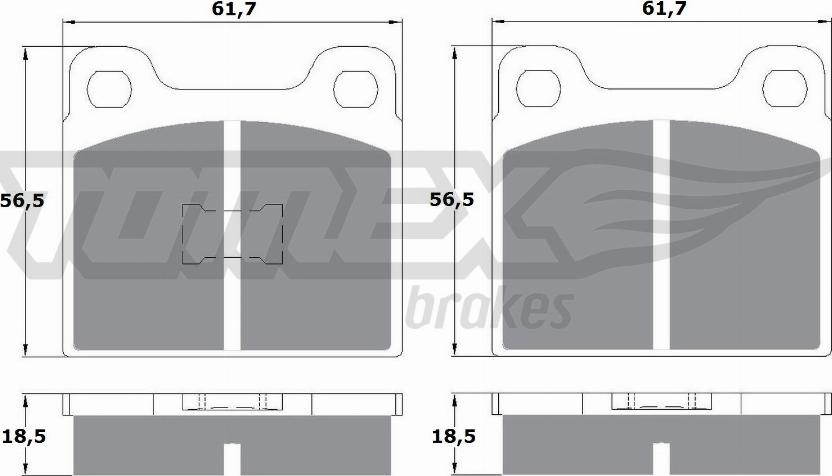 TOMEX brakes TX 10-161 - Гальмівні колодки, дискові гальма autocars.com.ua