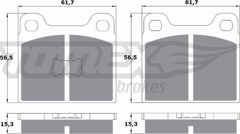 TOMEX brakes TX 10-16 - Гальмівні колодки, дискові гальма autocars.com.ua