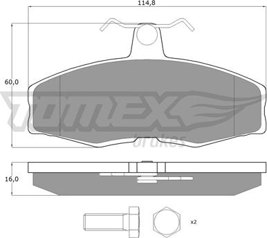 TOMEX brakes TX 10-272 - Гальмівні колодки, дискові гальма autocars.com.ua