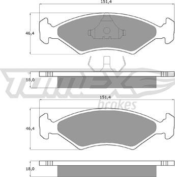 TOMEX brakes TX 10-28 - Гальмівні колодки, дискові гальма autocars.com.ua