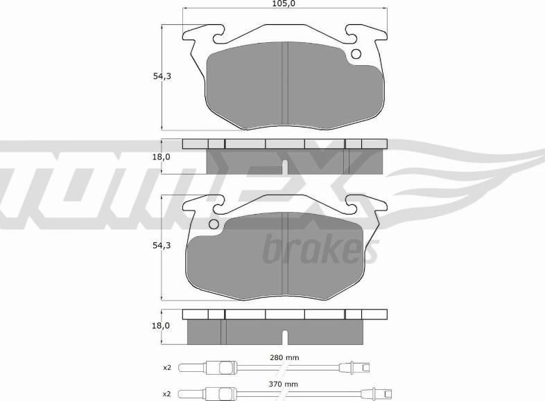 TOMEX brakes TX 10-341 - Гальмівні колодки, дискові гальма autocars.com.ua