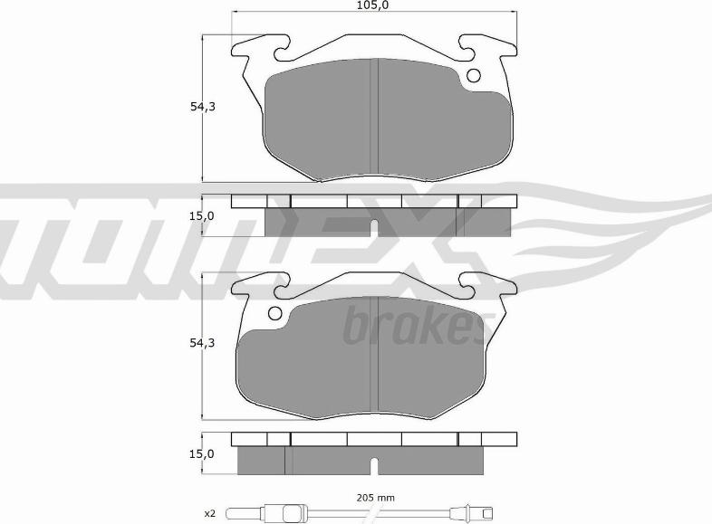 TOMEX brakes TX 10-342 - Гальмівні колодки, дискові гальма autocars.com.ua