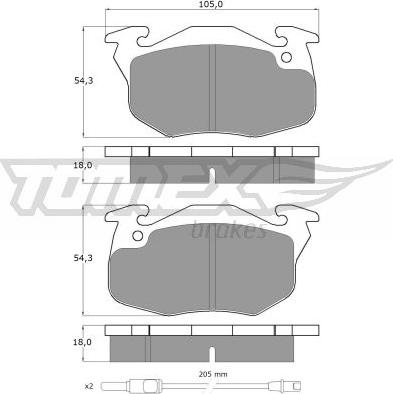 TOMEX brakes TX 10-34 - Тормозные колодки, дисковые, комплект autodnr.net