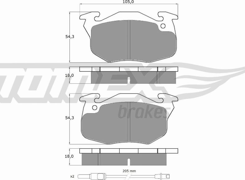 TOMEX brakes TX 10-34 - Гальмівні колодки, дискові гальма autocars.com.ua