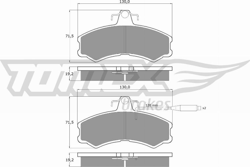 TOMEX brakes TX 10-46 - Гальмівні колодки, дискові гальма autocars.com.ua