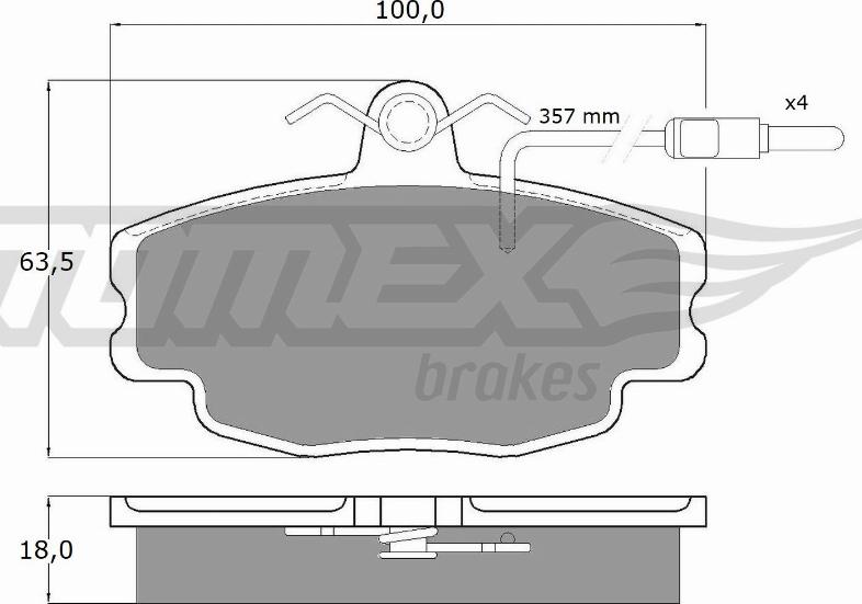 TOMEX brakes TX 10-481 - Гальмівні колодки, дискові гальма autocars.com.ua