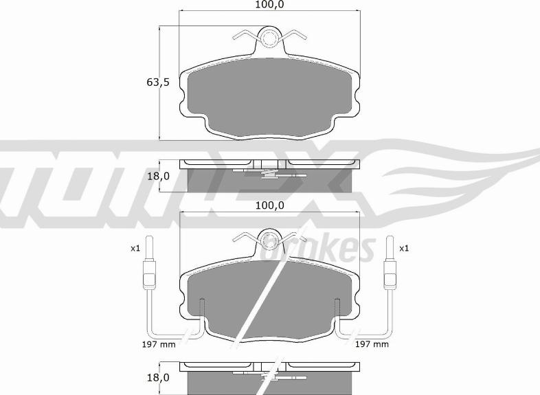 TOMEX brakes TX 10-48 - Гальмівні колодки, дискові гальма autocars.com.ua