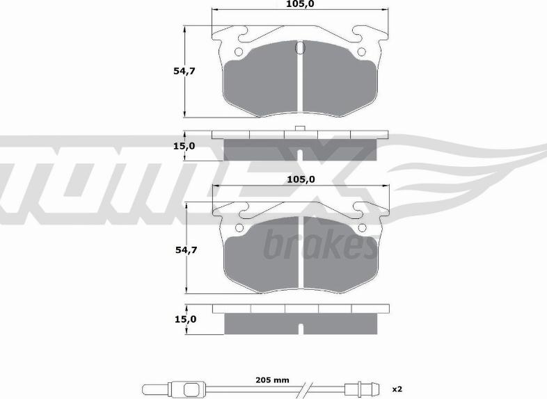 TOMEX brakes TX 10-512 - Гальмівні колодки, дискові гальма autocars.com.ua