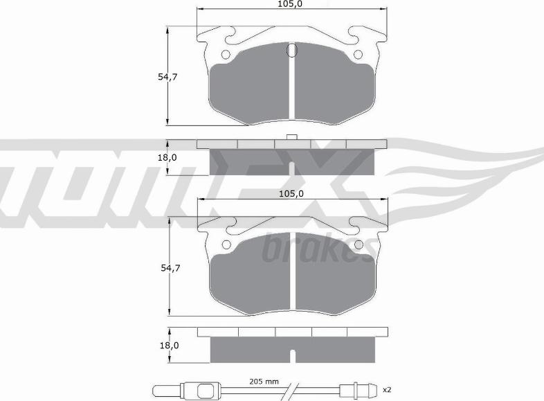 TOMEX brakes TX 10-51 - Гальмівні колодки, дискові гальма autocars.com.ua