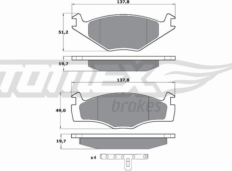 TOMEX brakes TX 10-53 - Гальмівні колодки, дискові гальма autocars.com.ua