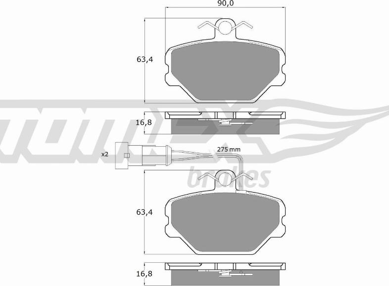 TOMEX brakes TX 10-61 - Гальмівні колодки, дискові гальма autocars.com.ua