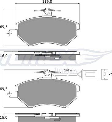 TOMEX brakes TX 10-631 - Гальмівні колодки, дискові гальма autocars.com.ua