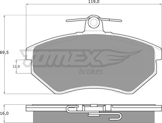 TOMEX brakes TX 10-63 - Тормозные колодки, дисковые, комплект autodnr.net