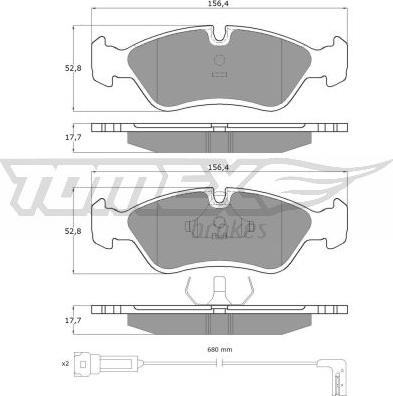 TOMEX brakes TX 10-681 - Гальмівні колодки, дискові гальма autocars.com.ua