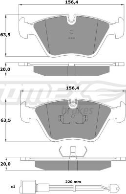 TOMEX brakes TX 10-691 - Гальмівні колодки, дискові гальма autocars.com.ua