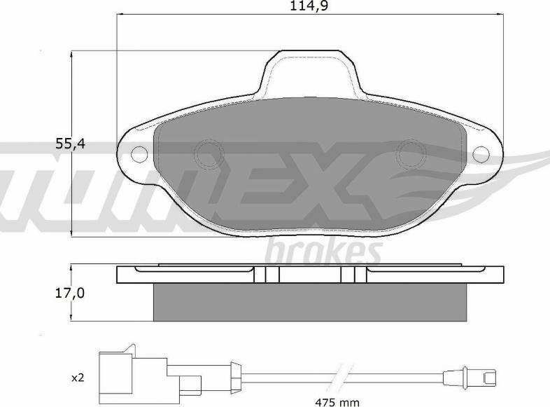 TOMEX brakes TX 10-721 - Гальмівні колодки, дискові гальма autocars.com.ua