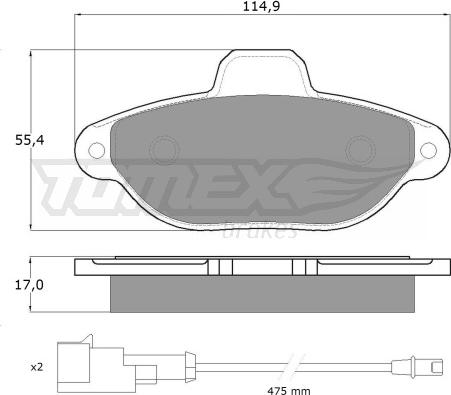 TOMEX brakes TX 10-721 - Гальмівні колодки, дискові гальма autocars.com.ua