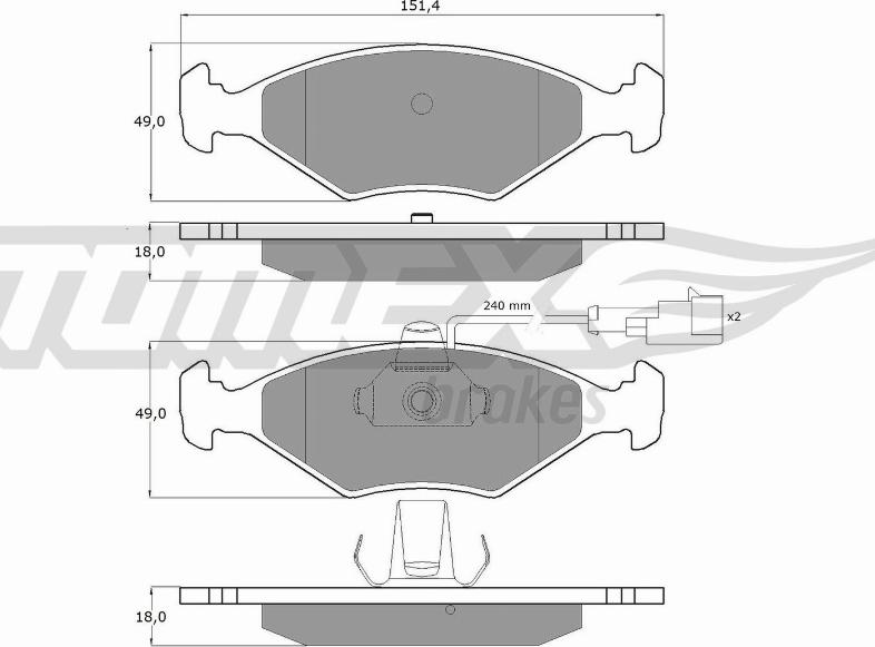 TOMEX brakes TX 10-794 - Гальмівні колодки, дискові гальма autocars.com.ua